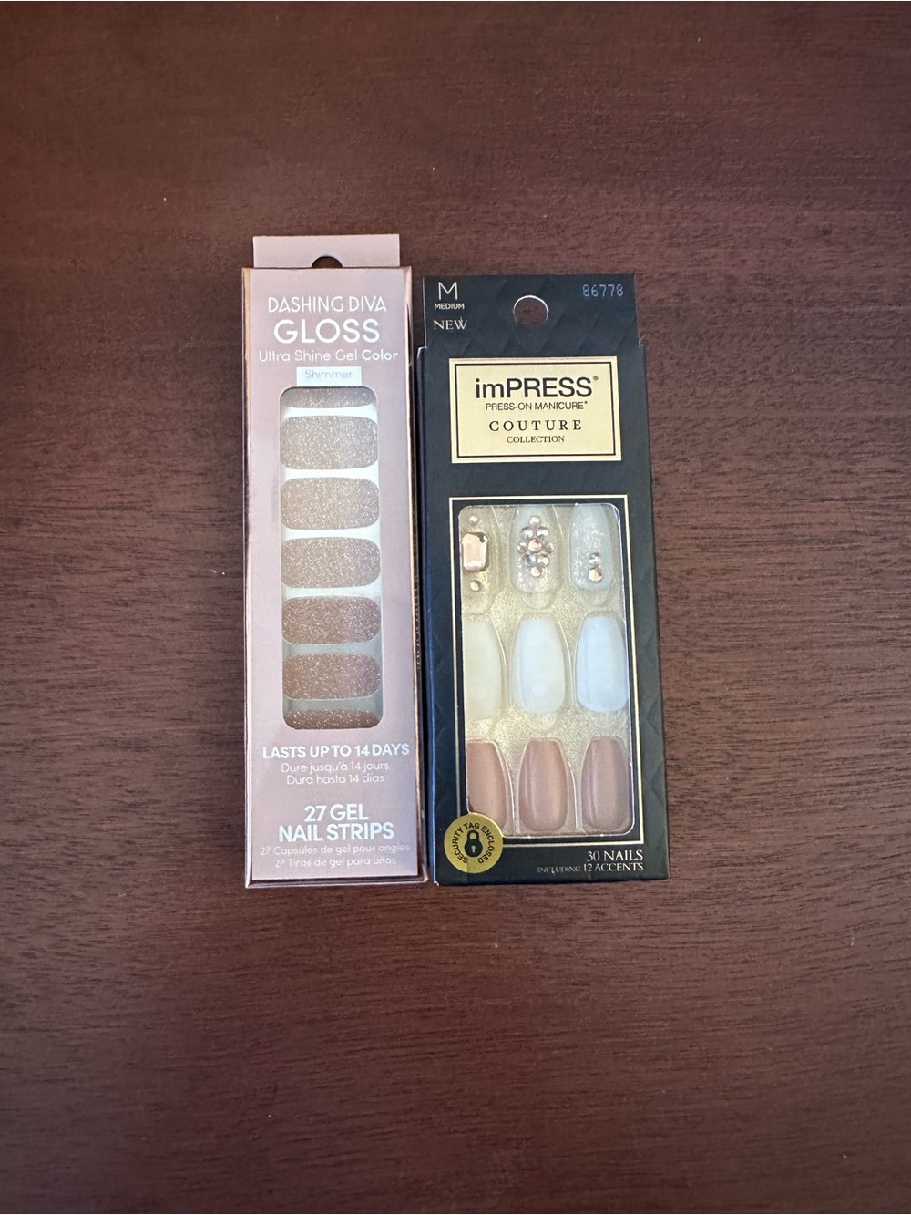 DASHING DIVA & imPRESS Nude and Shimmer Press-On Nail Set